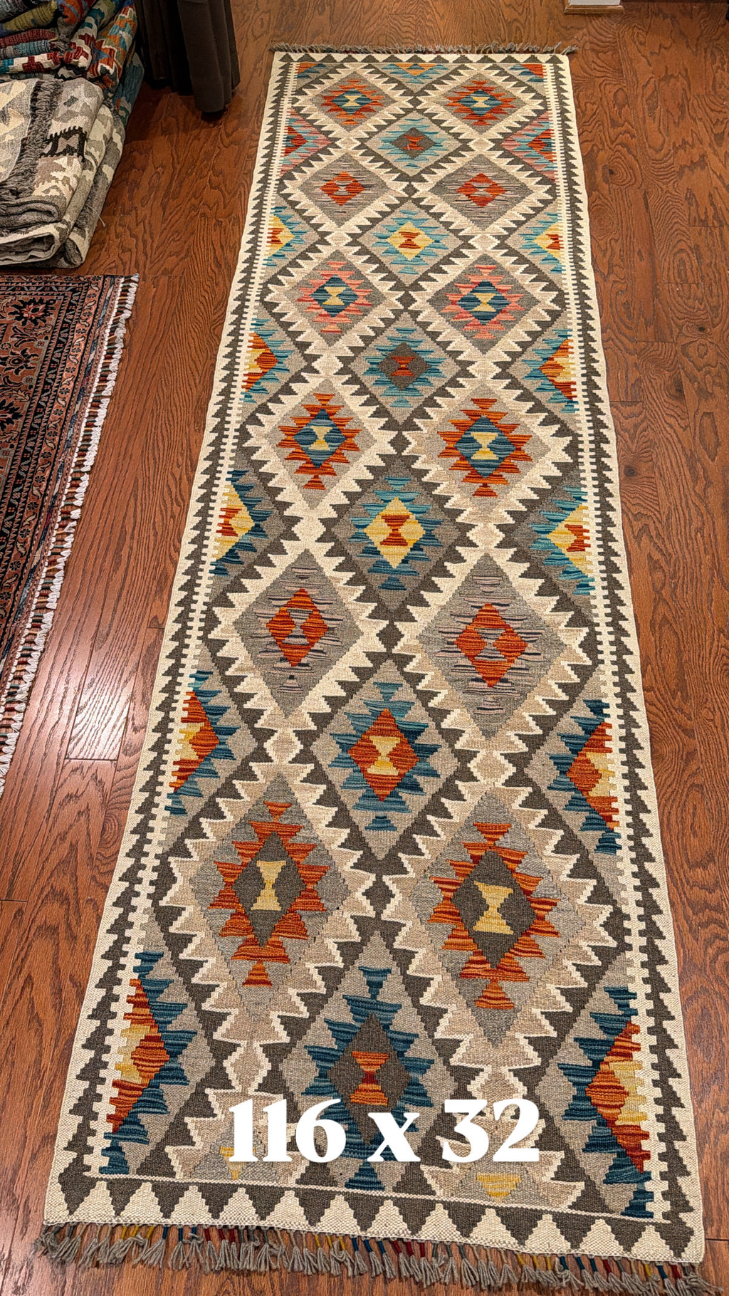 Fine Tribal Runner Rug Bright Multi-color