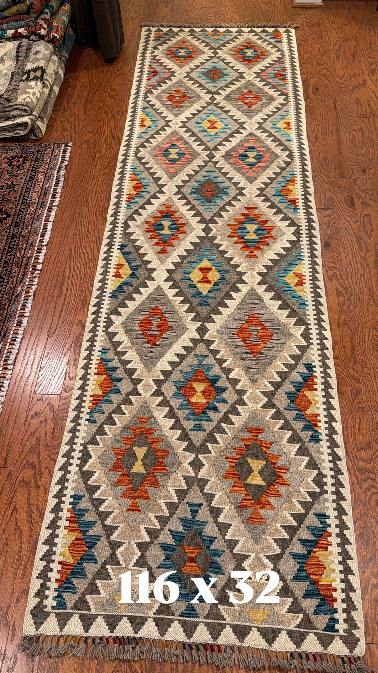 Fine Tribal Runner Rug Bright Multi-color