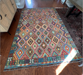 Afghan handwoven tribal living room rug / carpet 10 x 7 FT flatweave 100% wool قالین گلم افغانی اصیل