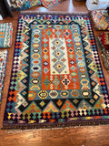 Afghan handwoven tribal living room rug / carpet 10 x 7 FT flatweave 100% wool قالین گلم افغانی اصیل