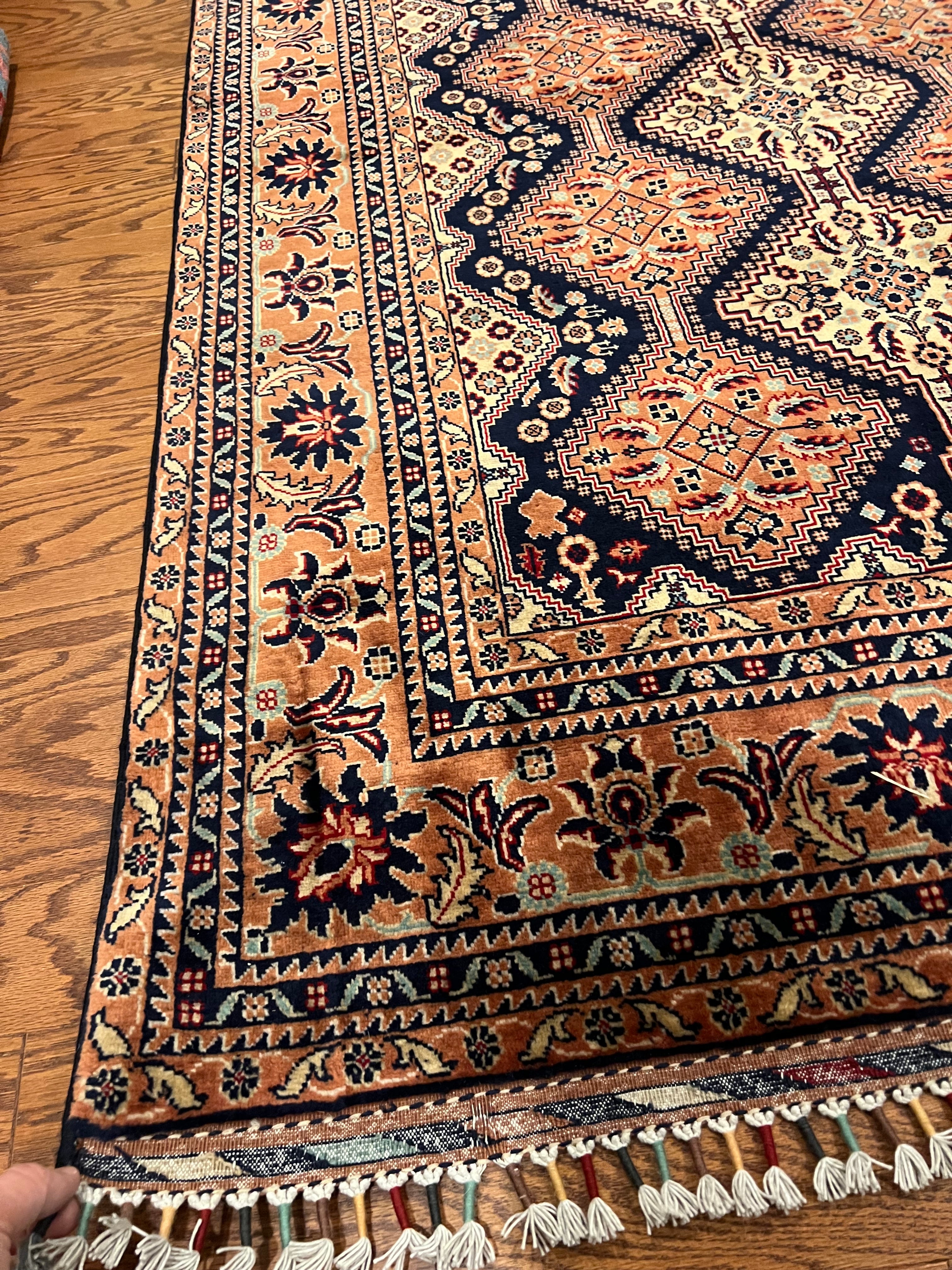 warm color Afghan handwoven luxury fine living room rug / carpet 10 x 7 FT flatweave 100% wool قالین افغانی اصیل
