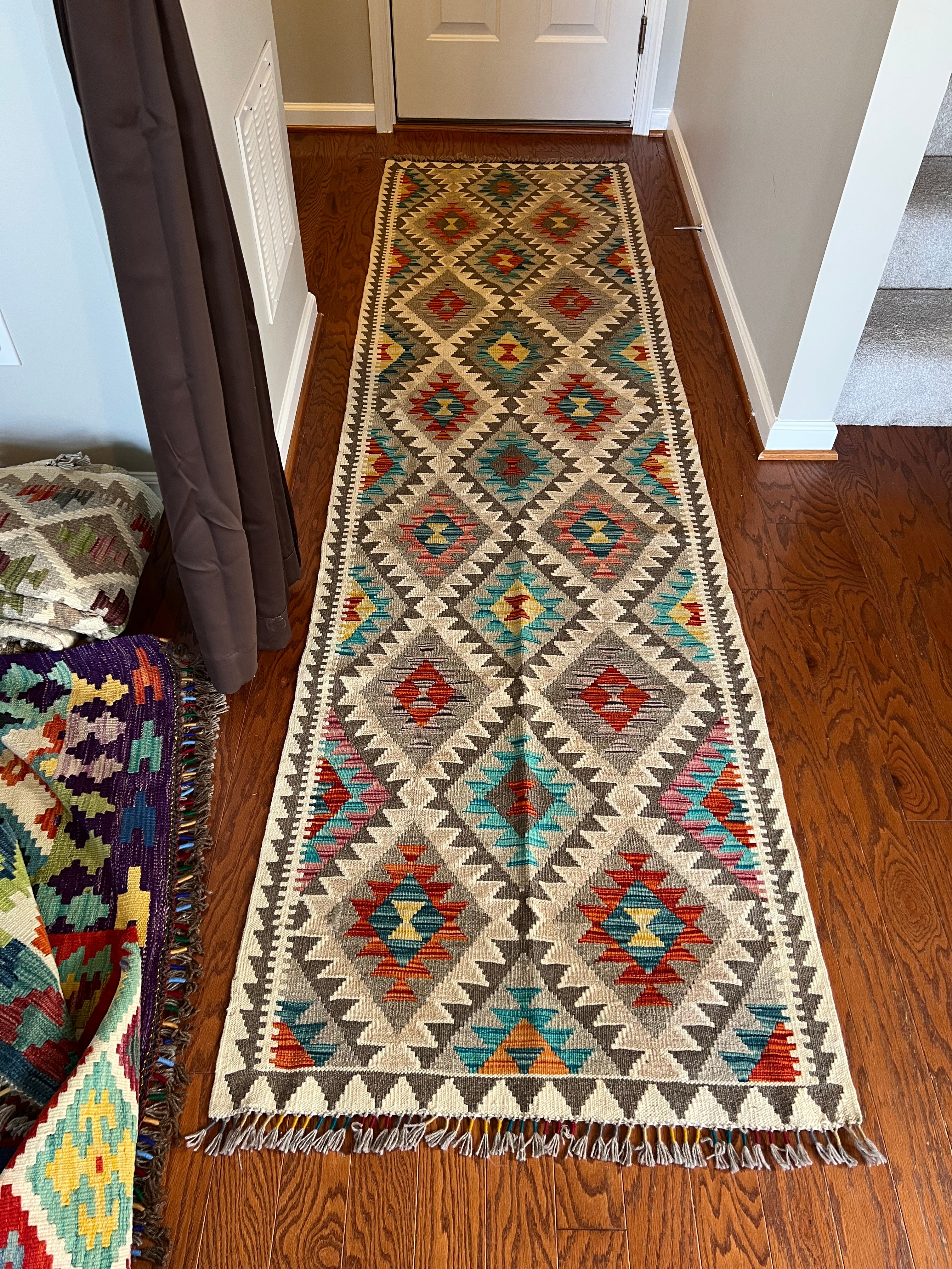 Fine Tribal Runner Rug Bright Multi-color