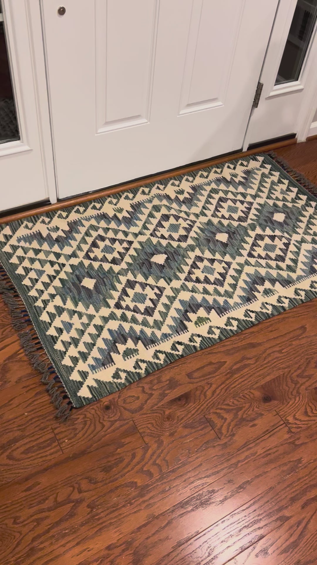 Afghan handwoven small area rug / carpet 4.4x 2.8 FT flatweave 100% wool قالین گلم افغانی اصیل